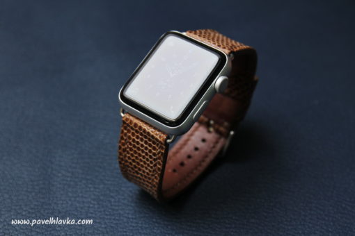 Kožený řemínek na hodinky Apple Watch ještěrčí kůže